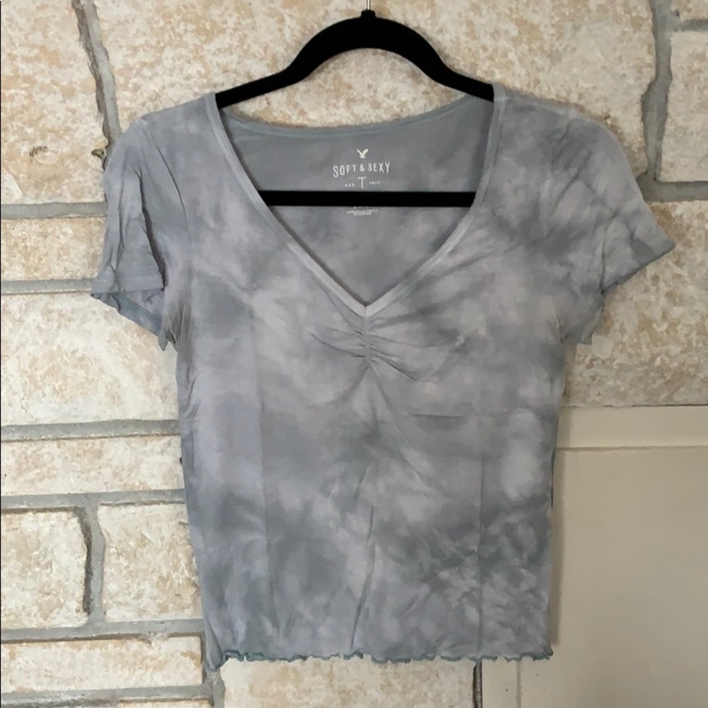 American Eagle Blue Tie Die Shirt Size S
